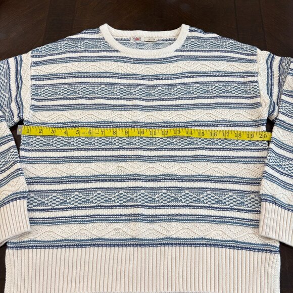 Faherty High Tide Stripe Organic Cotton Blend Crewneck Sweater Sz S - Picture 9 of 10